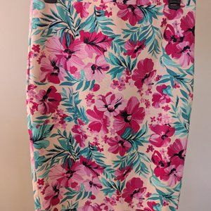 NWT J. Crew Factory Floral Print Pencil Skirt- Size 0